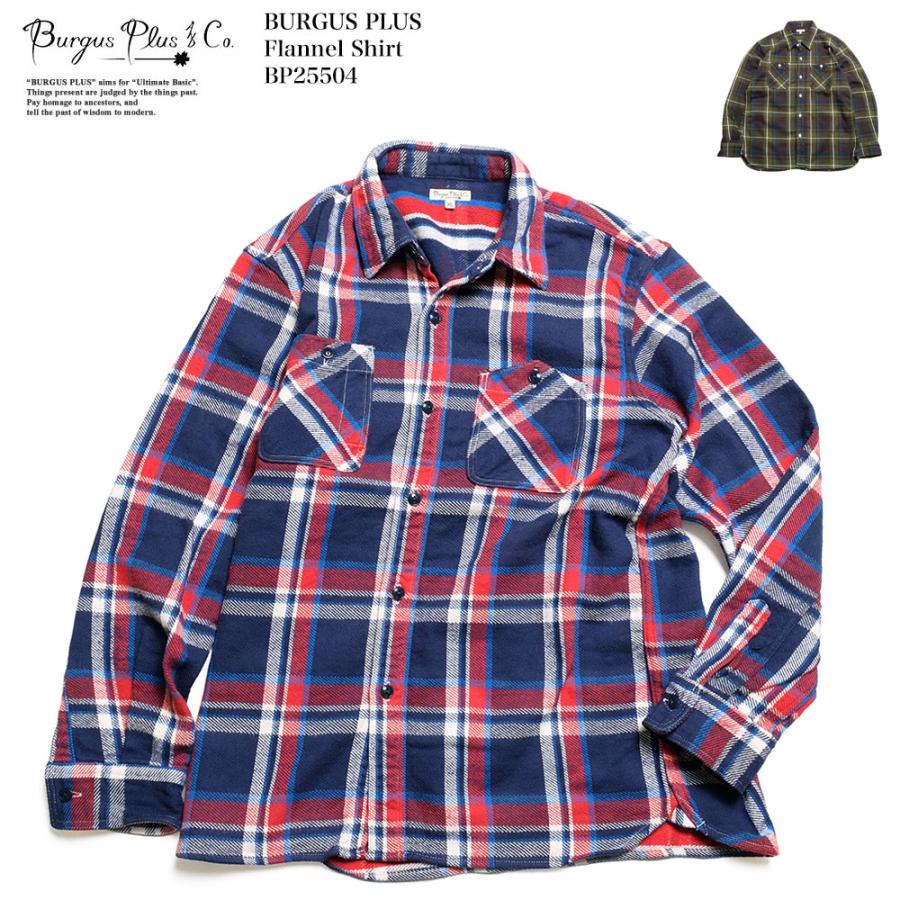 BURGUS PLUS バーガスプラス BURGUS PLUS BP25504 フランネル シャツ