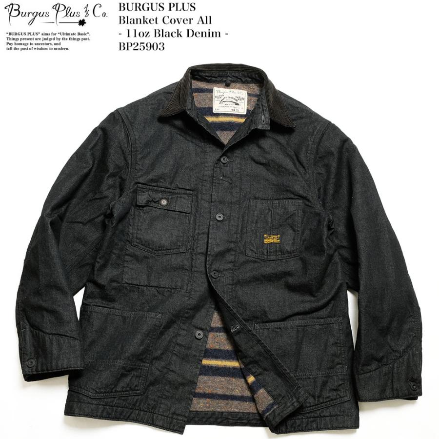BURGUS PLUS バーガスプラス ブランケット カバーオール 11oz ブラック
