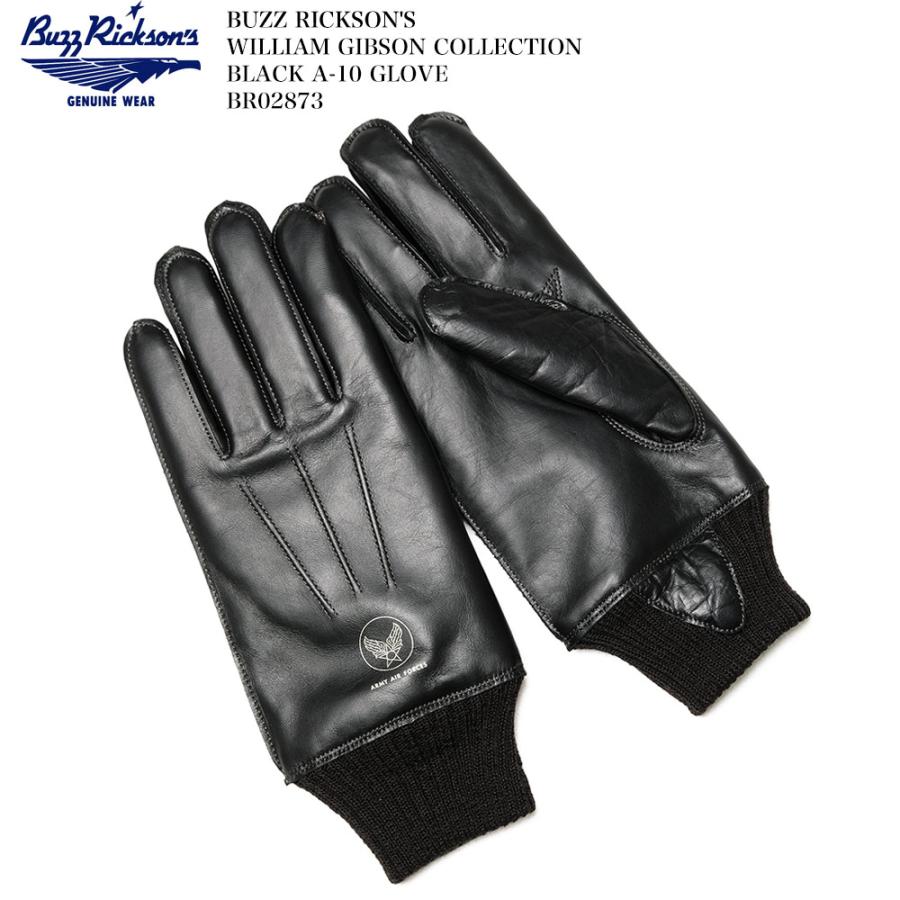 バズリクソンズ　William Gibson ブラック手袋 ニットカフ付き バズリクソンズ William Gibson ブラック手袋 ニットカフ付き
