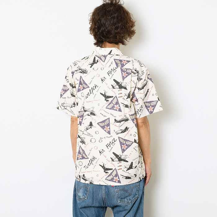 【BUZZ RICKSON'S】 バズリクソンズ 半袖シャツ ステンシルプリント BUZZ RICKSON'S バズリクソンズ BR39323 第12空軍 プリント 半袖シャツ
