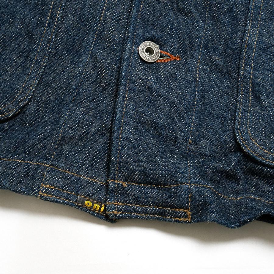 XL 極美品 鬼デニム 鬼秘 肉厚 20oz デニム カバーオール ジャケット 鬼デニム（ONI DENIM） カバーオール 20オンス シークレットデニム -鬼