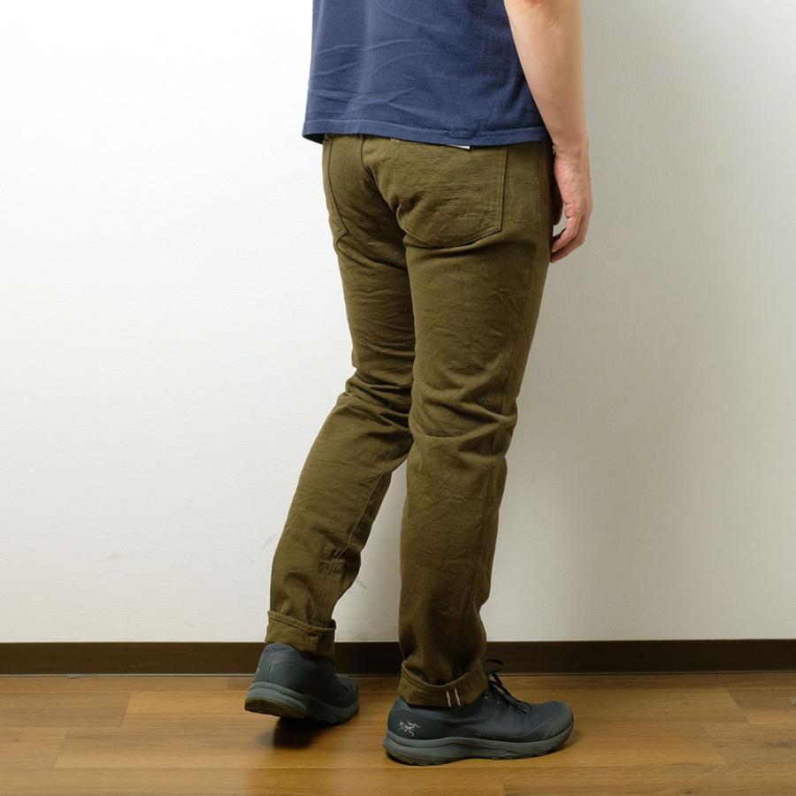 鬼デニム（ONI DENIM） リラックステーパード 12oz オリーブワープ