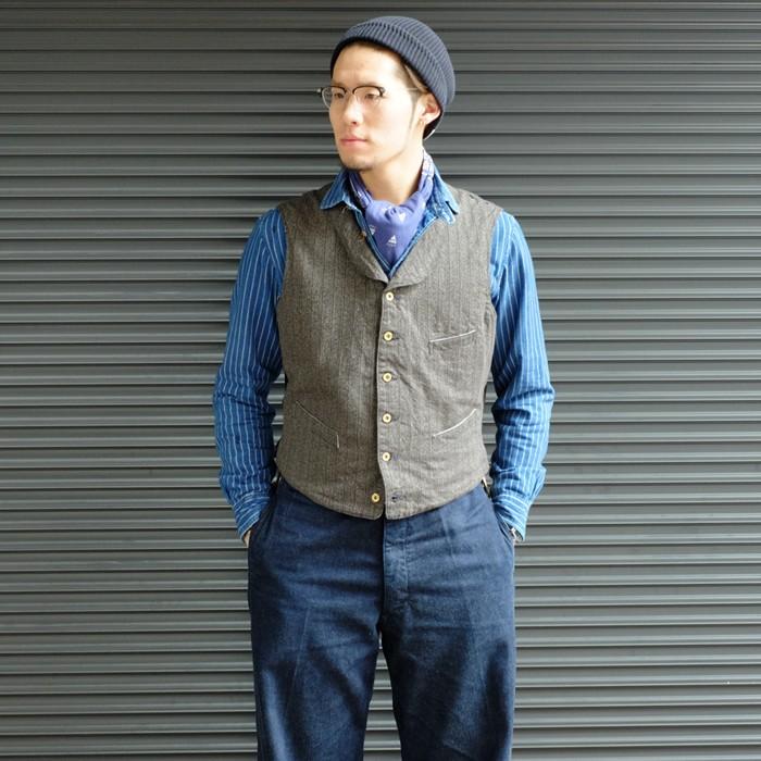 Sugarcane Mr Freedom シュガーケーン ジプシーブルース 9オンス コットンコバート ストライプ ジレ ガッジョ Sc Sc ヒノヤ 通販 Yahoo ショッピング