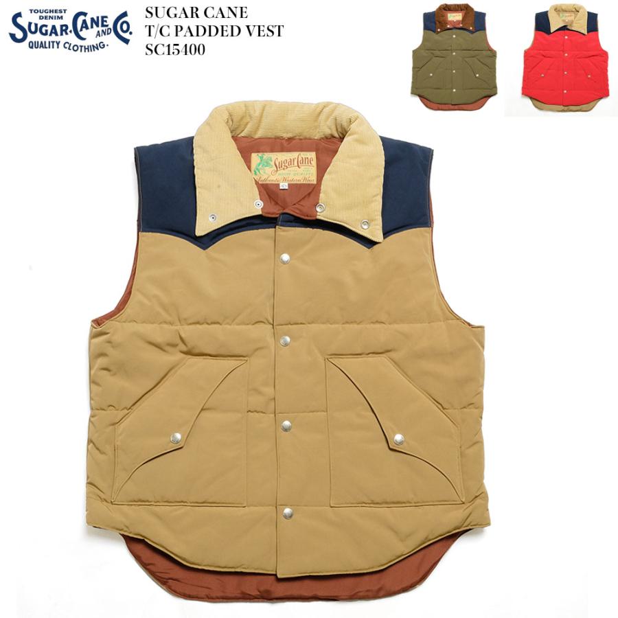 SUGAR CANE シュガーケーン SC15400 T/C パデッドベスト 中綿入り