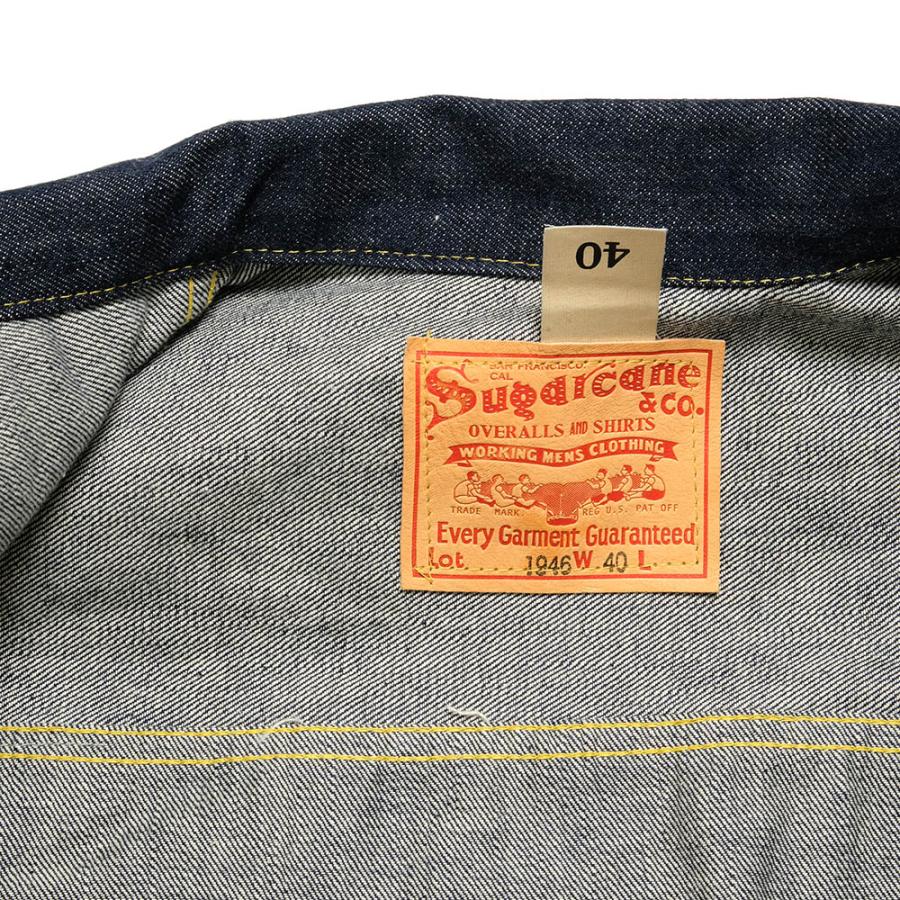 シュガーケーン SUGAR CANE SC19007 Super “Denim” Collectibles #07 13.5oz. ブルーデニム ブラウス 1946 MODEL ジャケット Gジャン | ヒノヤ HINOYA｜hinoya-ameyoko｜15