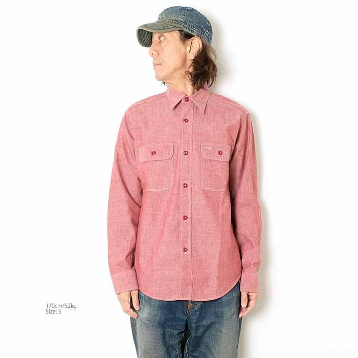 SUGAR CANE シュガーケーン SC29682 レッド シャンブレーシャツ 長袖