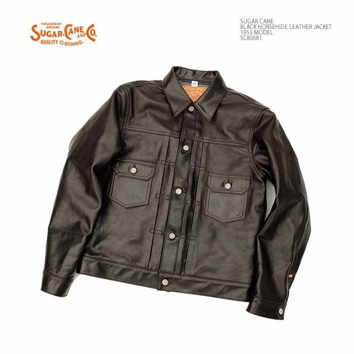 美品　シュガーケーン ホースハイド スポーツジャケット 馬革 アメカジ 革ジャン SUGAR CANE Sugar Cane シュガーケーン SC80681 ブラックホースハイド