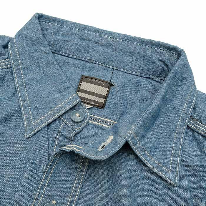 桃太郎ジーンズ（MOMOTARO JEANS） 長袖シャンブレー ワークシャツ
