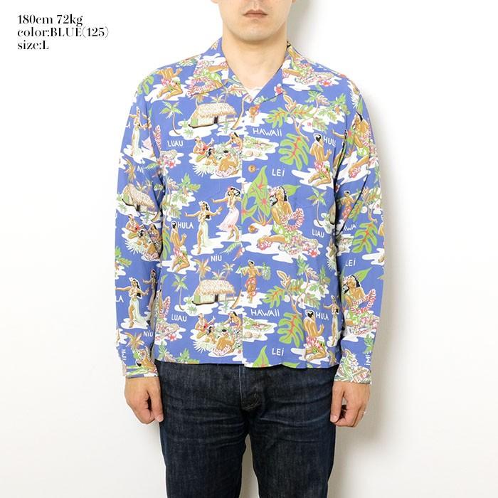 SUN SURF SURF（サンサーフ） 長袖レーヨン ハワイアンシャツ “LUAU