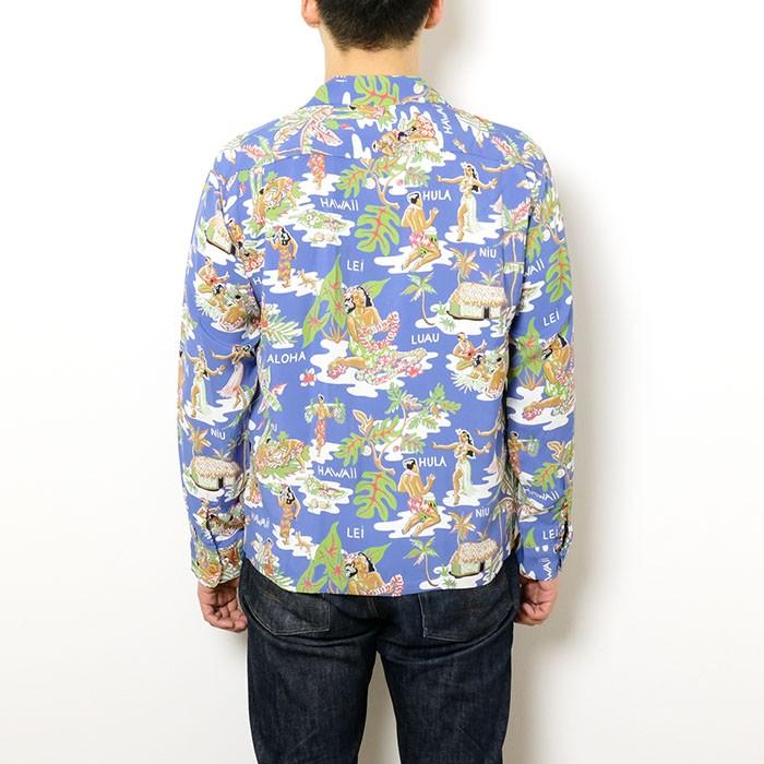 SUN SURF SURF（サンサーフ） 長袖レーヨン ハワイアンシャツ “LUAU