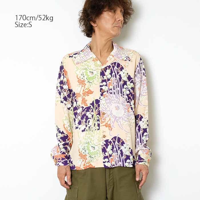 SUN SURF SURF（サンサーフ）長袖レーヨン ハワイアンシャツ 