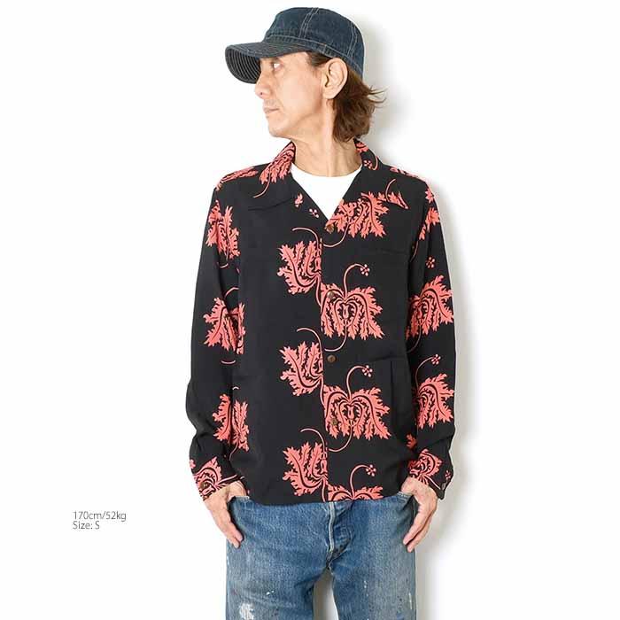 SUN SURF サンサーフ SS29402 長袖 レーヨン ハワイアンシャツ - CORAL