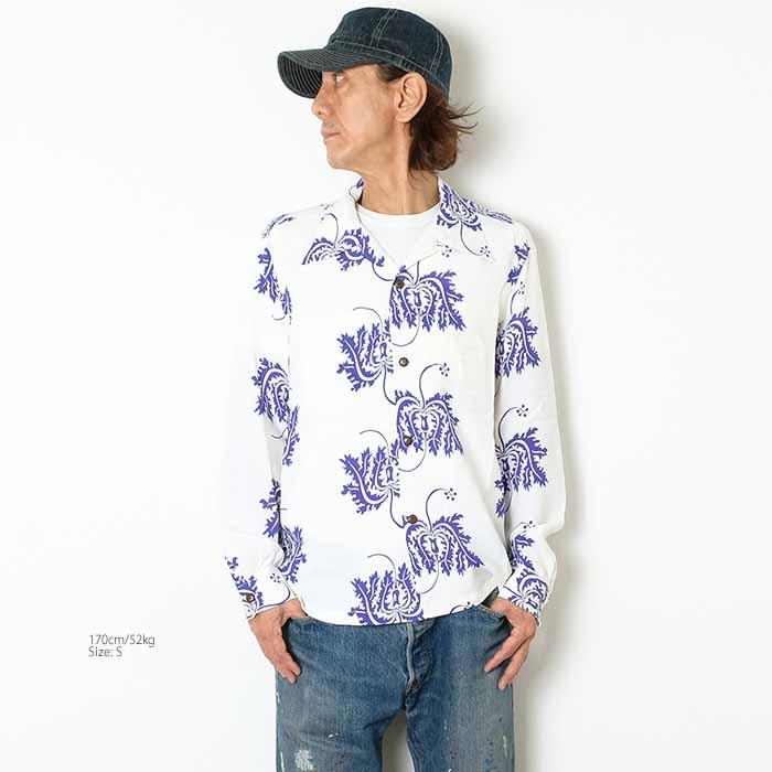 SUN SURF サンサーフ SS29402 長袖 レーヨン ハワイアンシャツ - CORAL