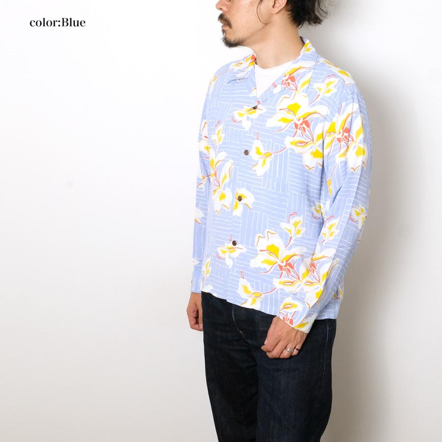SUN SURF 長袖　アロハシャツ　ホワイト　東洋　サンサーフ　古着　アメカジ SUN SURF サンサーフ アロハシャツ SS29605 長袖 レーヨン ハワイアン