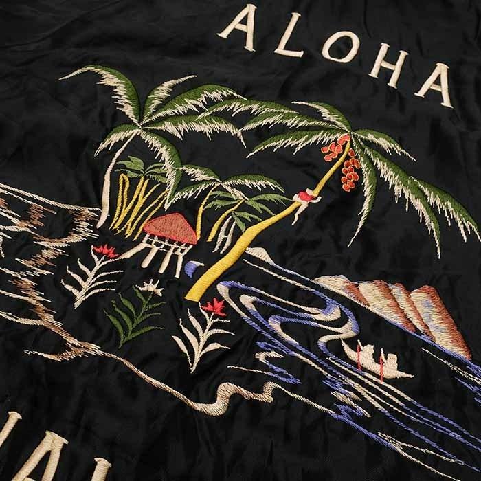 ☆美品☆【HAWAII♪ハワイアン♪】★ブラック★総柄❕スカジャン TAILOR TOYO（テーラー東洋） スカジャン TT15052-125 “BLACK TIGER