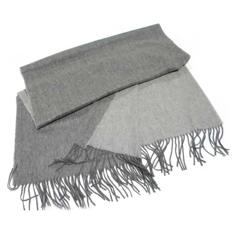 ★美品★バーニーズニューヨーク カシミヤ100% 大判ストール　グレー(626) カシミヤ100% ストール リバーシブル グレー/ライトグレー 和装・洋装