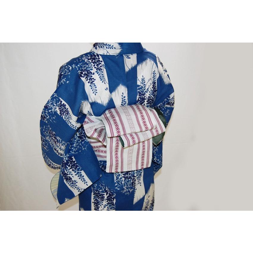 藤柄の藍染めの浴衣　yukata kimono 藤柄の藍染めの浴衣yukata kimono