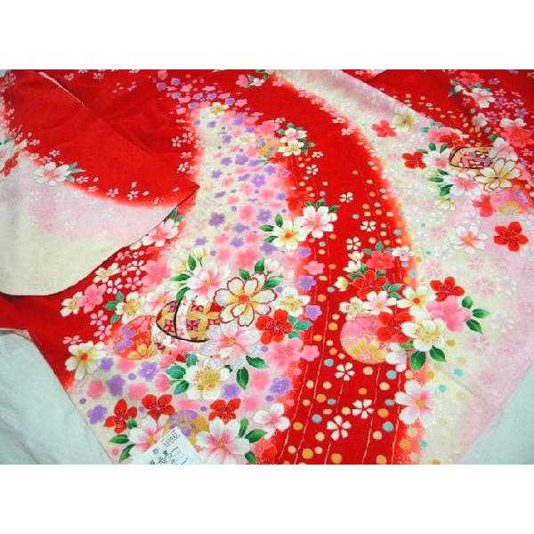 七五三に★正絹赤白に友禅　七歳着物フルセット② 七五三に☆正絹赤白に友禅 七歳着物フルセット② 楽天市場】