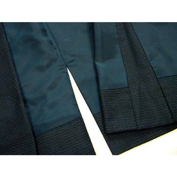 袖なし羽織 陣羽織 手織縦緯亀甲絣 本場大島紬 ロング丈羽織 藍大島 男