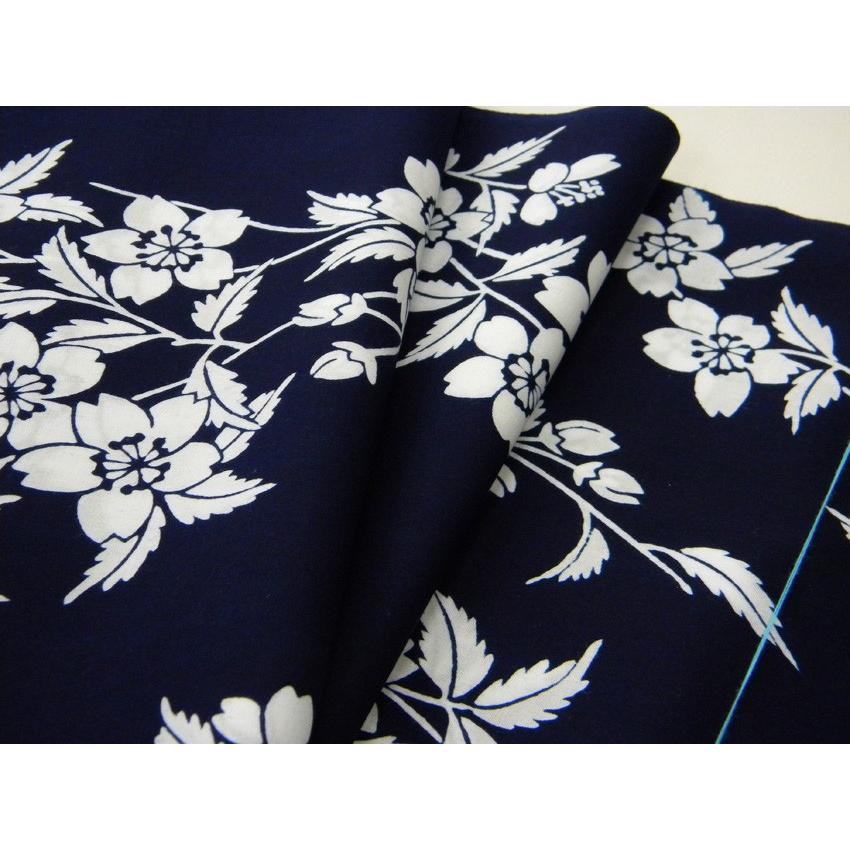 未使用品　しつけ付　浴衣　竺仙　反物　本染　型染　濃紺　コーマ　楓　シンプル　白 楽天市場】竺仙鑑製浴衣地 綿コーマ 注染染め 撫子と萩 紺地に白