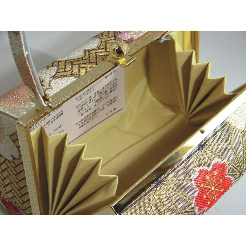 草履バッグセット 振袖用 帯地金襴 金地桜 Mサイズ草履 和装用草履