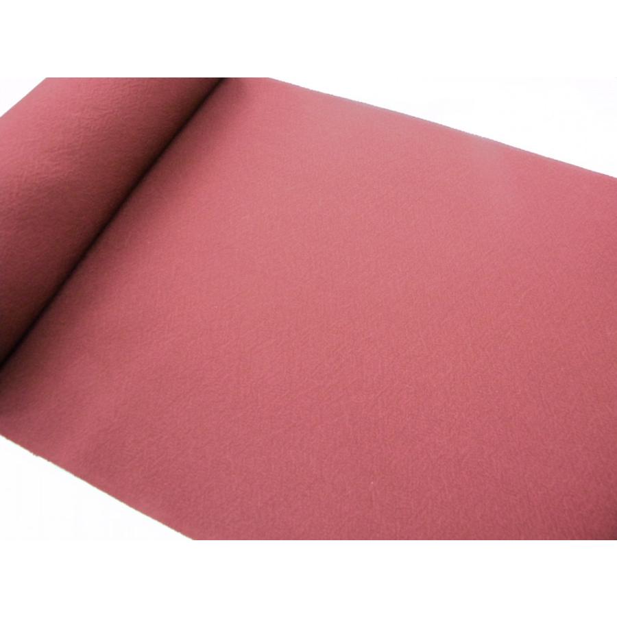 着物のはぎれ 丹後ちりめん紋意匠無地 濃紅 反物切り売り（50cm単位  