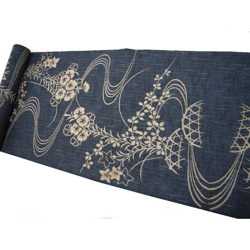 竺仙浴衣（ちくせん）綿紬本染浴衣 撫子27-417 綿つむぎ浴衣反物