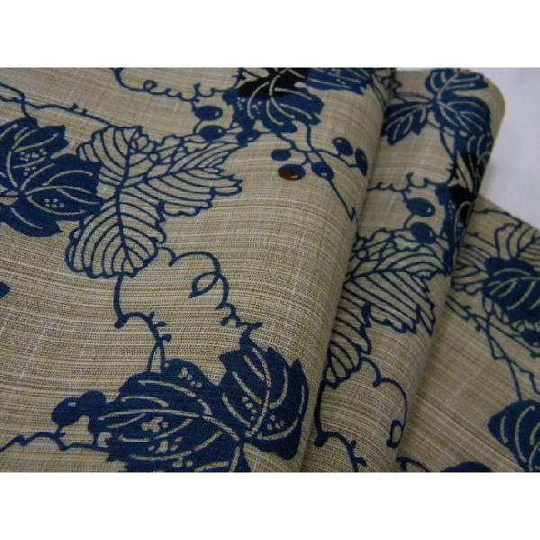 送料無料 竺仙（ちくせん）奥州小紋　葡萄24-5505　綿つむぎ高級浴衣反物 【RIZ9444173064】(33396円)