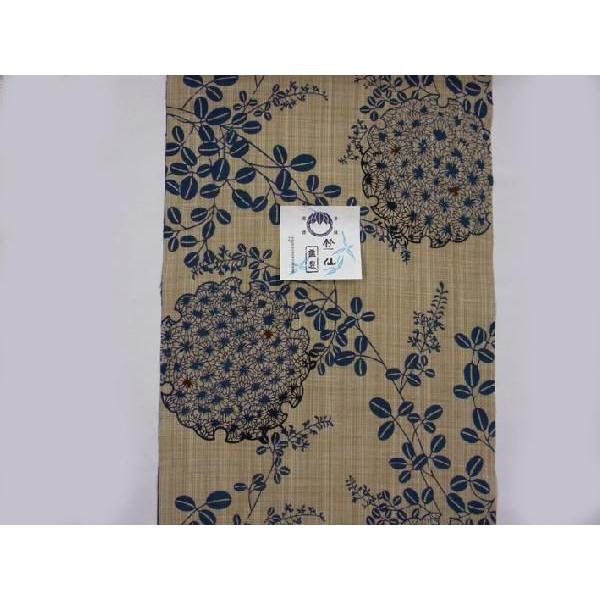 竺仙 ちくせん 奥州小紋 雪輪に萩3-5508綿つむぎ高級浴衣反物 竺仙 ちくせん 奥州小紋 雪輪に萩3-5508綿つむぎ高級浴衣反物