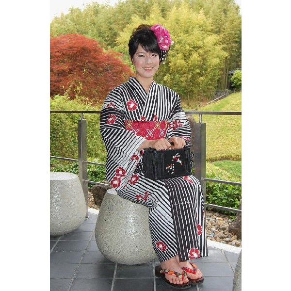 仕立上り変り織り 和モダン椿 プレタ浴衣浴衣 綿 : 京都ひのや呉服店