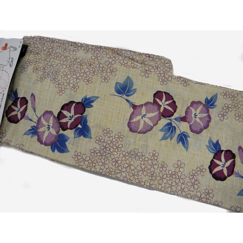 浴衣　新品☆レディース☆麻綿☆紫☆大輪花☆朝顔 楽天市場】【単品】女性用浴衣 レディース 朝顔 綿麻生地 HYL