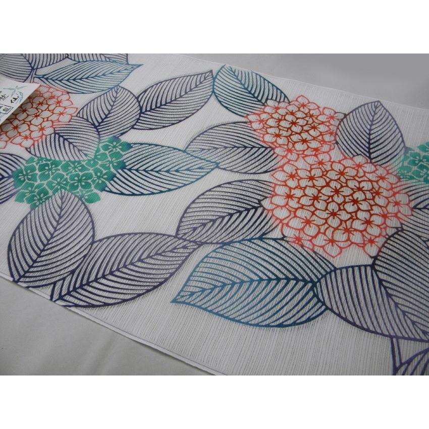 竺仙浴衣反物（ちくせん）綿絽白地注染浴衣 あじさい29-1019 : 京都