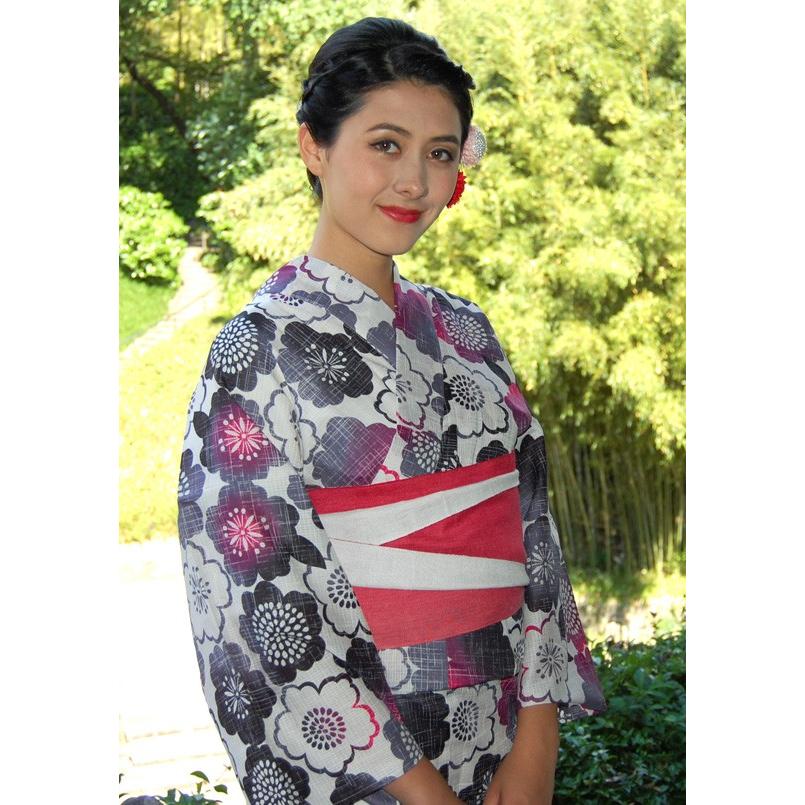 浴衣 仕立て上り浴衣 綿紅梅 桜柄 プレタ浴衣 フリーサイズ 浴衣単品