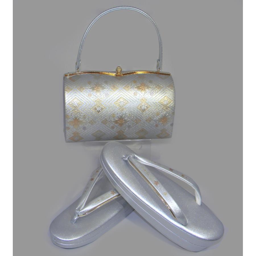 金鷲本舗 金彩 礼装用 草履バッグセット 松皮菱