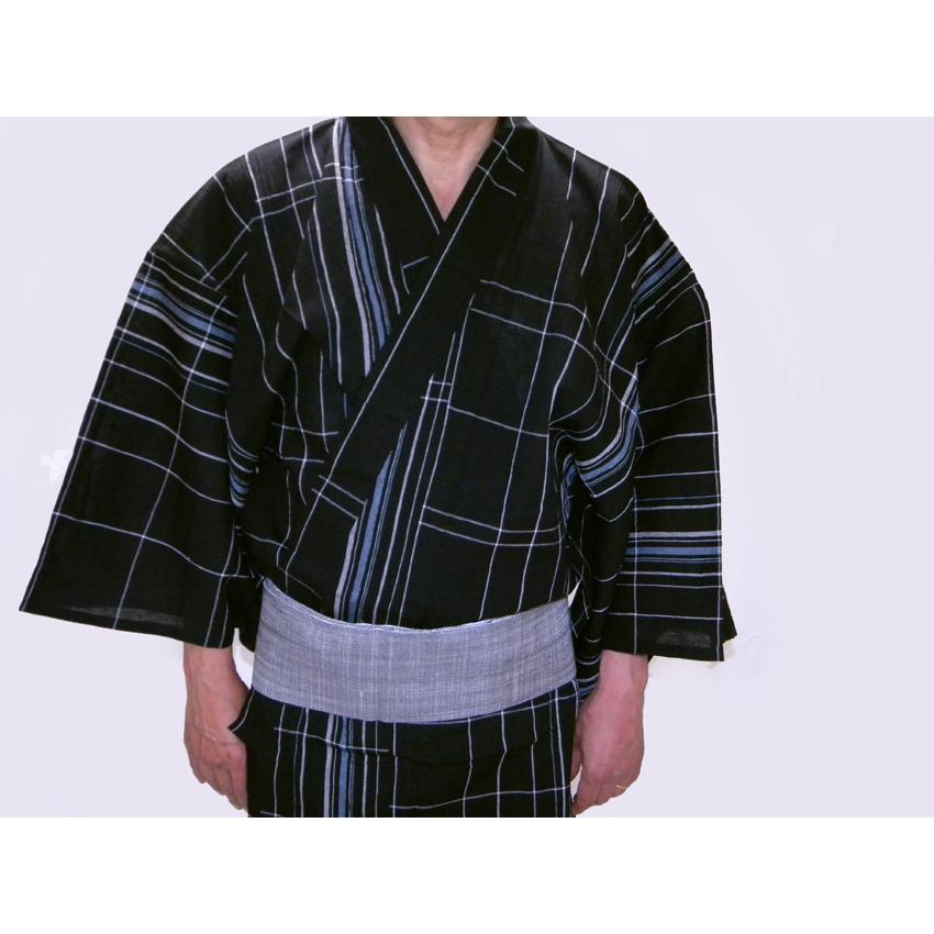 本麻 角帯 男帯 夏用 白絣 日本製 うたかた座 :4-5asaobisiro:京都