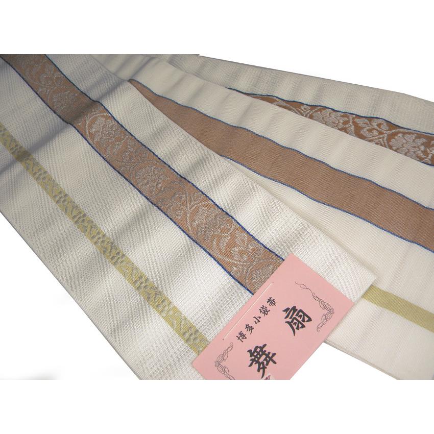 本筑 博多献上 小袋帯 半巾帯 浴衣帯 舞扇 白地4-7 本場筑前