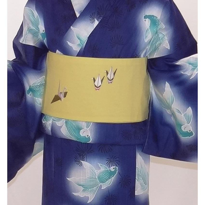仕立上り浴衣 日本のそめ 金魚 フリーサイズ ゆかた単品 HANA KAZURA｜hinoyajp2000｜08