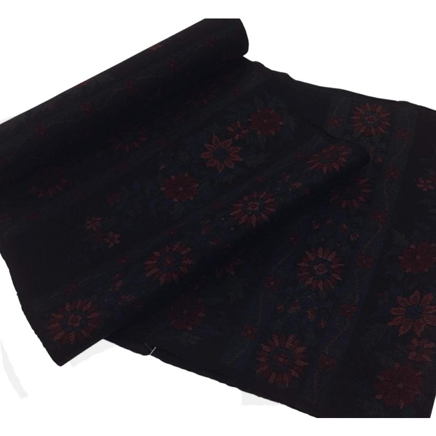 本場大島紬 着尺 反物 未仕立品 地球ラベル 一元式 7マルキ 幾何学文様 黒泥 31日23:59迄！” 【大蔵ざらえ最終セール】 【本場大島紬】 7マルキ式