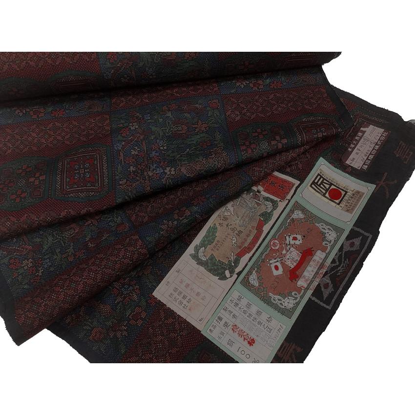 本場大島紬 藤絹織物 大島紬 手絣 縦緯大島紬 反物 都喜ヱ門 (新古品