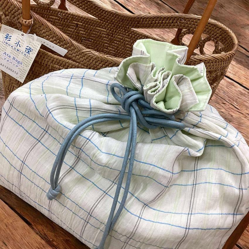 アタバッグ 天然素材 夏用バッグ 浴衣トート1 大型 巾30ｃｍ_2