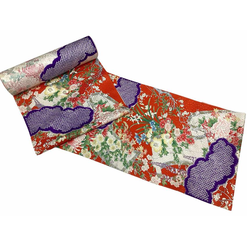 正絹 振袖反物 疋田絞り 綸子型友禅 アウトレット 子供の着物 七五三