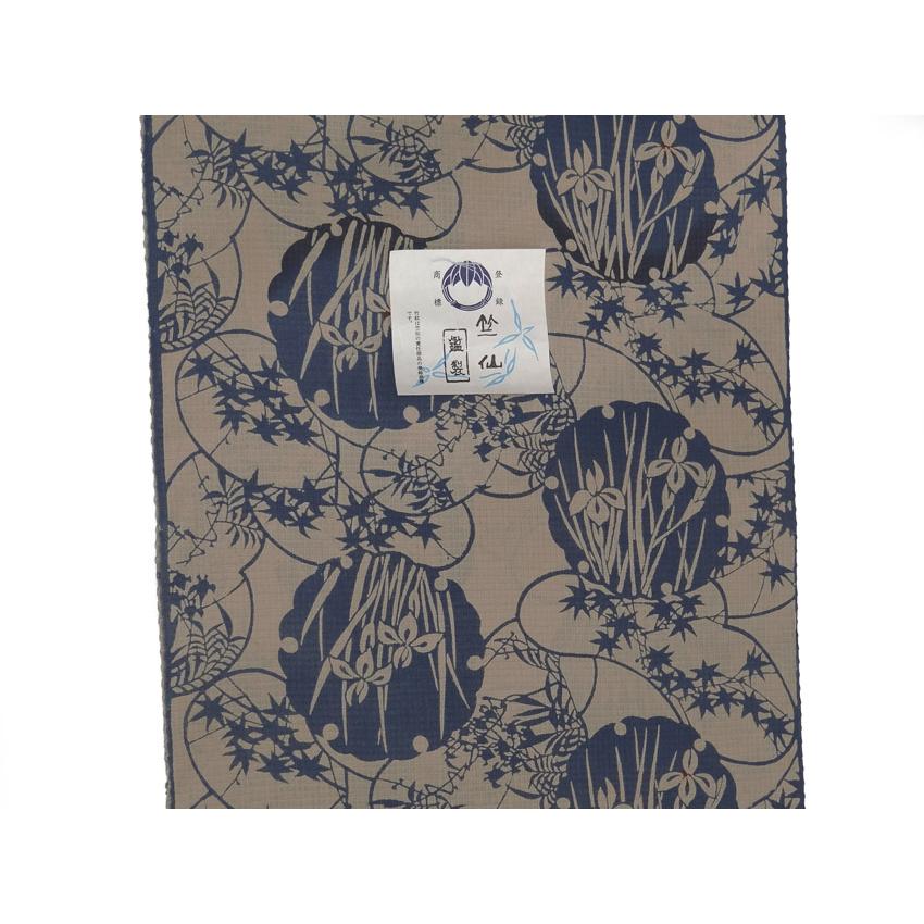 竺仙 竺仙(ちくせん) 綿紅梅 雪輪に菖蒲5002(最高級浴衣反物 竺仙 竺仙(ちくせん) 綿紅梅 雪輪に菖蒲5002(最高級浴衣反物