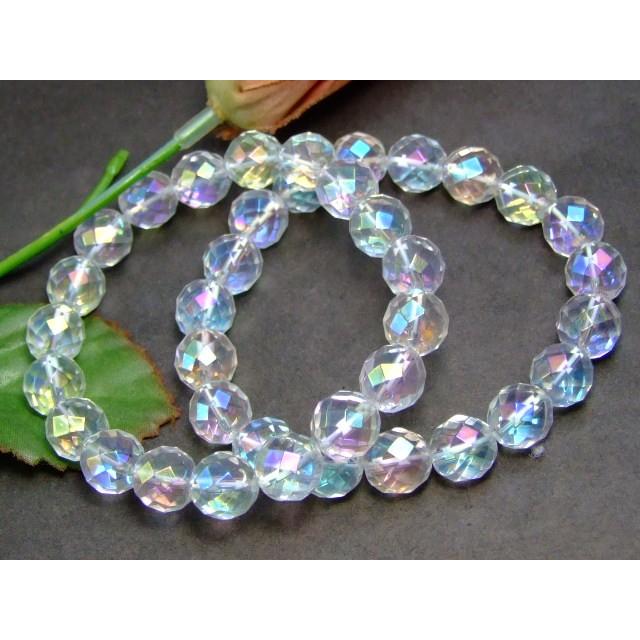 ≪11917≫10mm カット AA アクアオーラ レインボーオーラ 水晶 