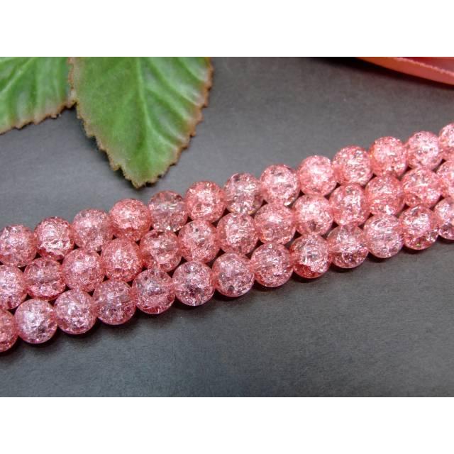 人工石 g3-1621D 8mm レッド クラック水晶 赤爆裂水晶 クラック