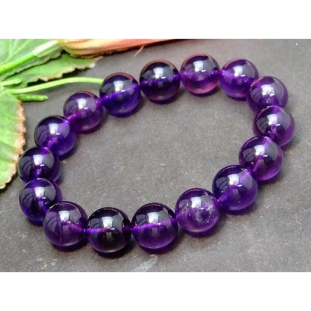 天然石 パワーストーン 18466F 13mm 5A アメジスト ブレスレット 内径
