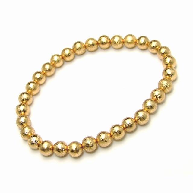 ≪23592C≫鑑別書付き 6mm 5A ギベオン 鉄隕石 ゴールド ブレスレット