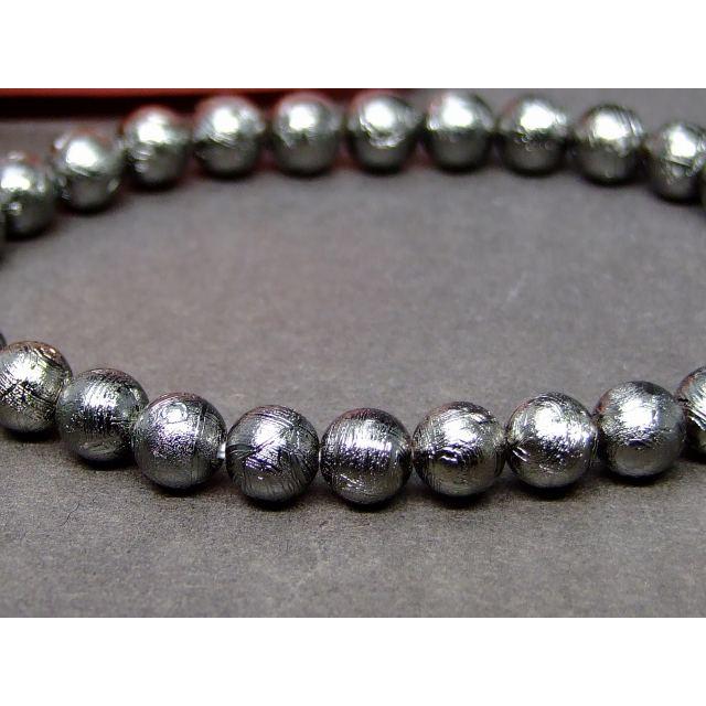 天然石 パワーストーン 23592F 鑑別書付き 6mm 5A ブラック ギベオン