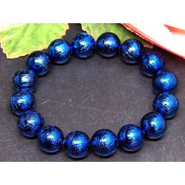 天然石 パワーストーン 23625C 12mm 5A ブルー ギベオン 青色 鉄隕石