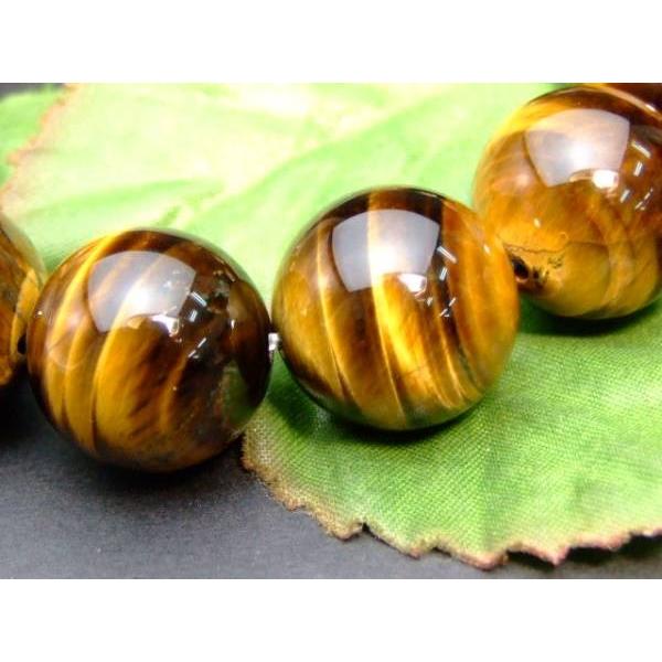 ≪26446≫○16mm○AA 黄虎目石 タイガーアイ○ブレスレット○内径17cm