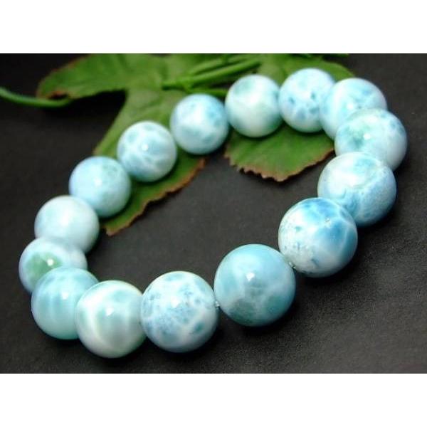 【期間限定半額以下】≪28570≫●14mm●AA+ ラリマー●ブレス●内径18cm●鑑別済・本物保証●天然石●パワーストーン